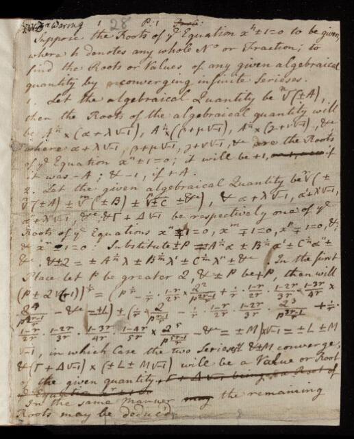 Waring Paper Paper, 'Finding the values of algebaical quantities by converging ...